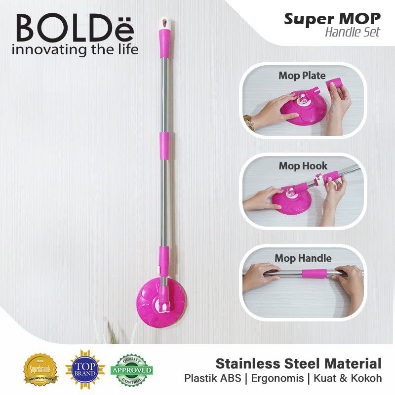 Tongkat set Super MOP BOLDe Original ( Handle + Head) Tersedia 7 varian warna