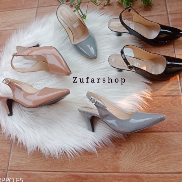 ZUFAR - OLIVE Sepatu Kerja Wanita / Pantofel Wanita