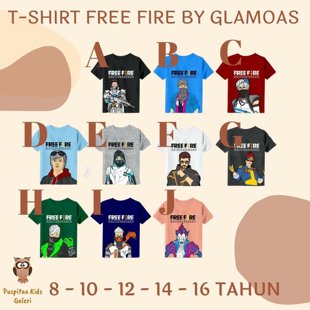 KAOS ANAK COWOK FREE FIRE BY GLAMOAS