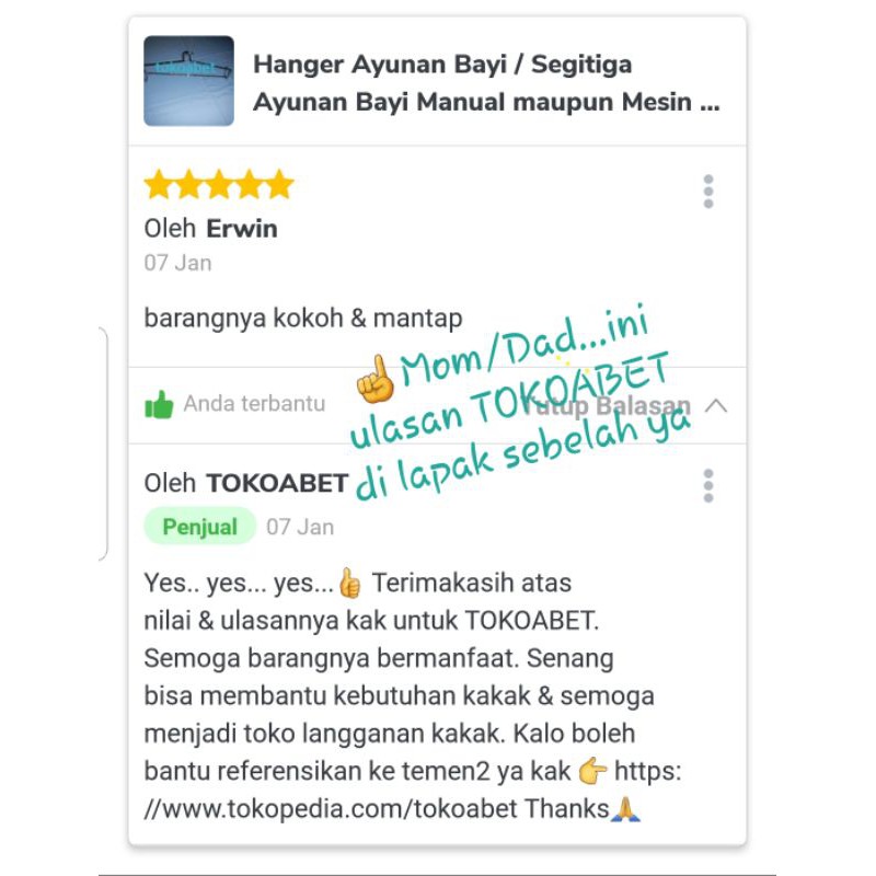 Hanger Ayunan Bayi / Segitiga Ayunan Bayi Manual maupun Mesin Ayunan Elektrik #tokoabet