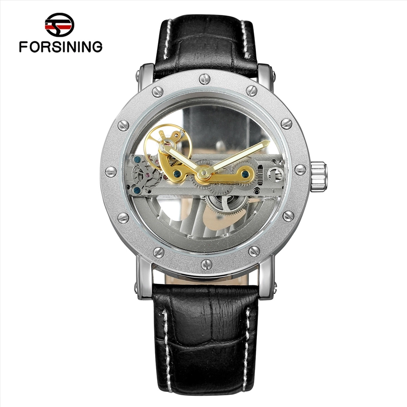 

FORSINING Men'S Watch Fashion Transparent Dial Automatic Mechanical Watch Waterproof Casual Watch