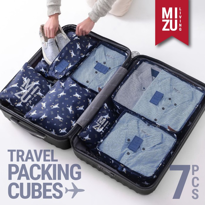 SECRET POUCH Travel Packing Cubes 7in1 Storage Bag Organizer Tas Koper MOTIF