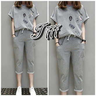 Setelan Champions / Satu set baju dan celana wanita / Setelan Wanita / Outfit Korea