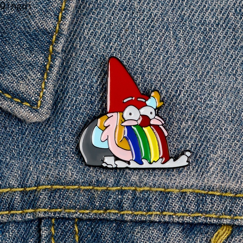 Bros Pin Enamel Desain Kartun Pelangi Untuk Anak