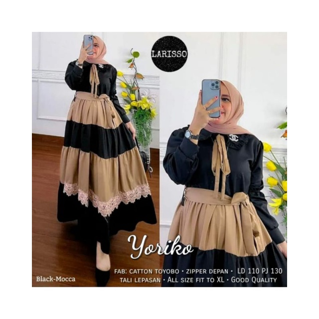 Yoriko dress katun toyobo ruffle susun LD 110 xl