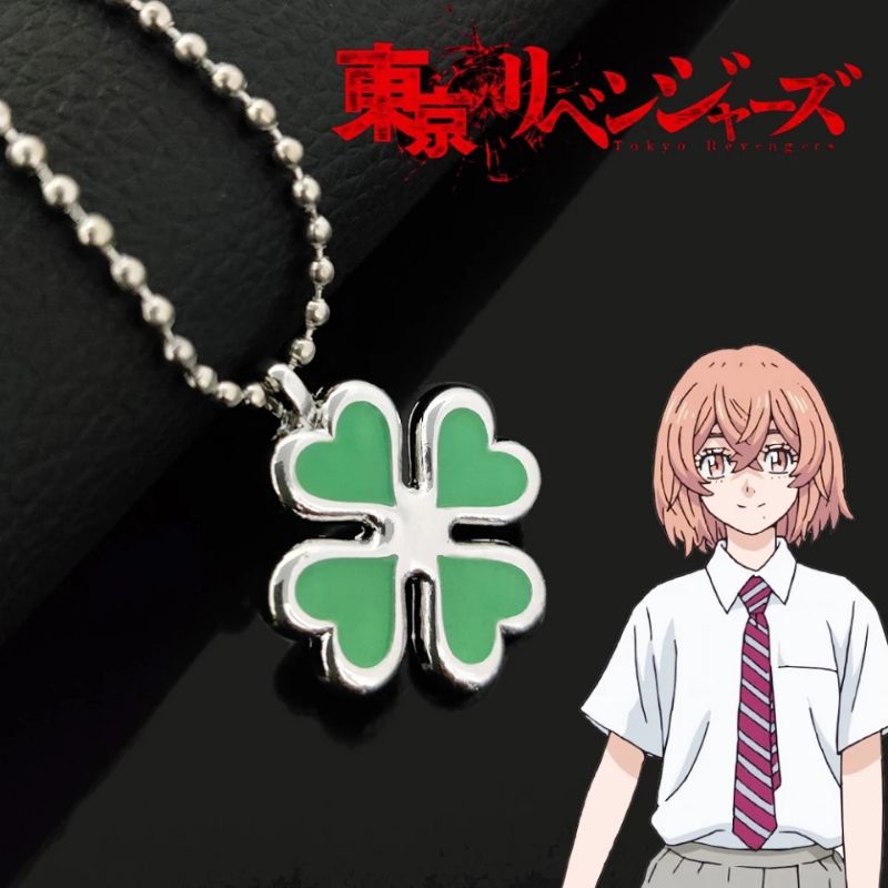 [BISA COD]Kalung Cosplay anime Tokyo Revengers Tachibana Hinata | Four Leaf Clover Liontin | Premium Clover