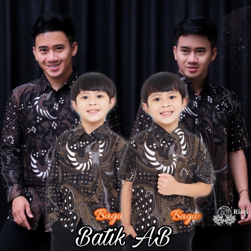 KEMEJA BATIK COUPLE AYAH DAN ANAK COWOK BAJU ATASAN BATIK MOTIF TERBARU