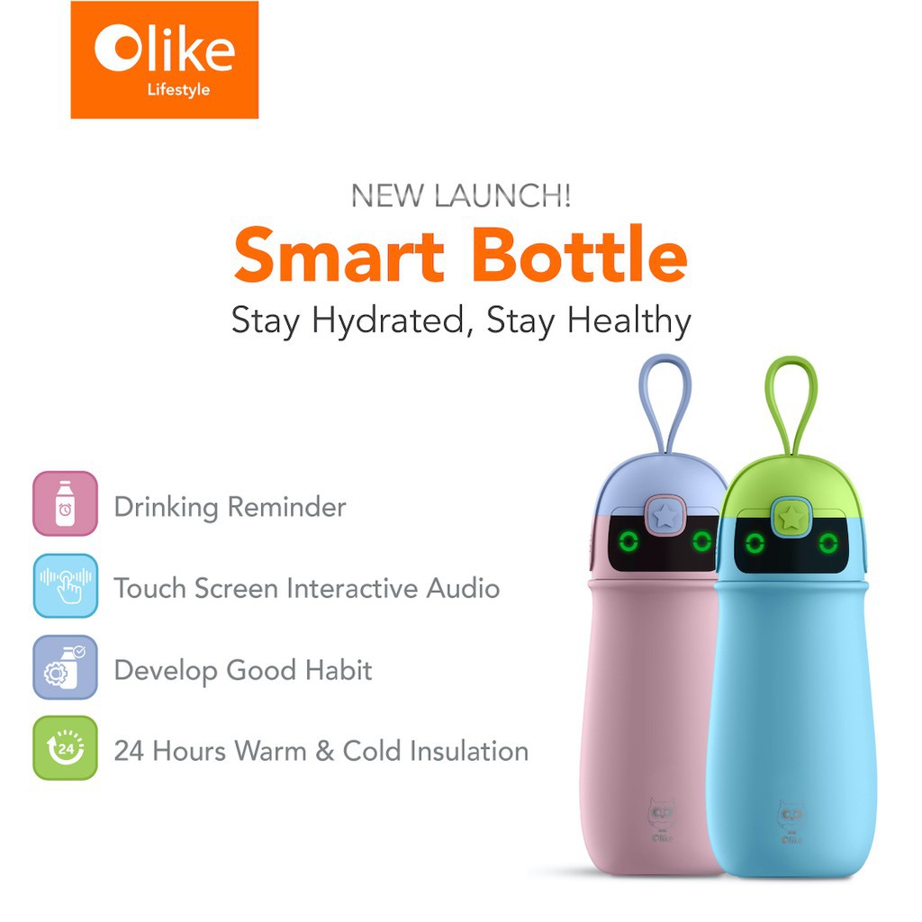 Olike Smart Bottle 400 ml Candy Pink, Baby Blue, Green