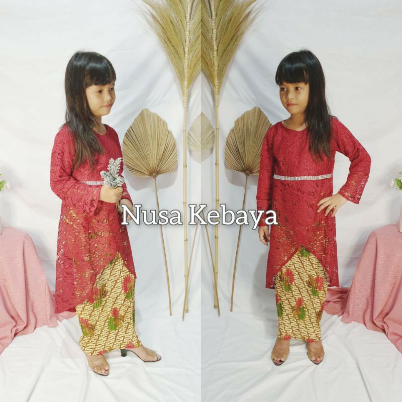 TERMURAH setelan Kebaya Brukat Anak SD SMP Untk Kartinian wisuda Umur 34 56 78 910 1112 Baju Anak