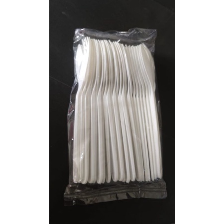 Spork Plastik Putih / Sendok Garpu Plastik 2 in 1 isi 25pcs