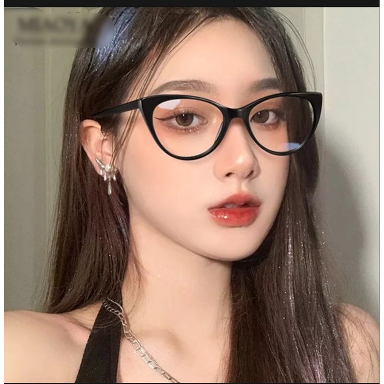 BIMBIM Kacamata Korea Wanita Kacamata Anti Radiasi Wanita Fashion Cat Eye retro flat Eyeglasses