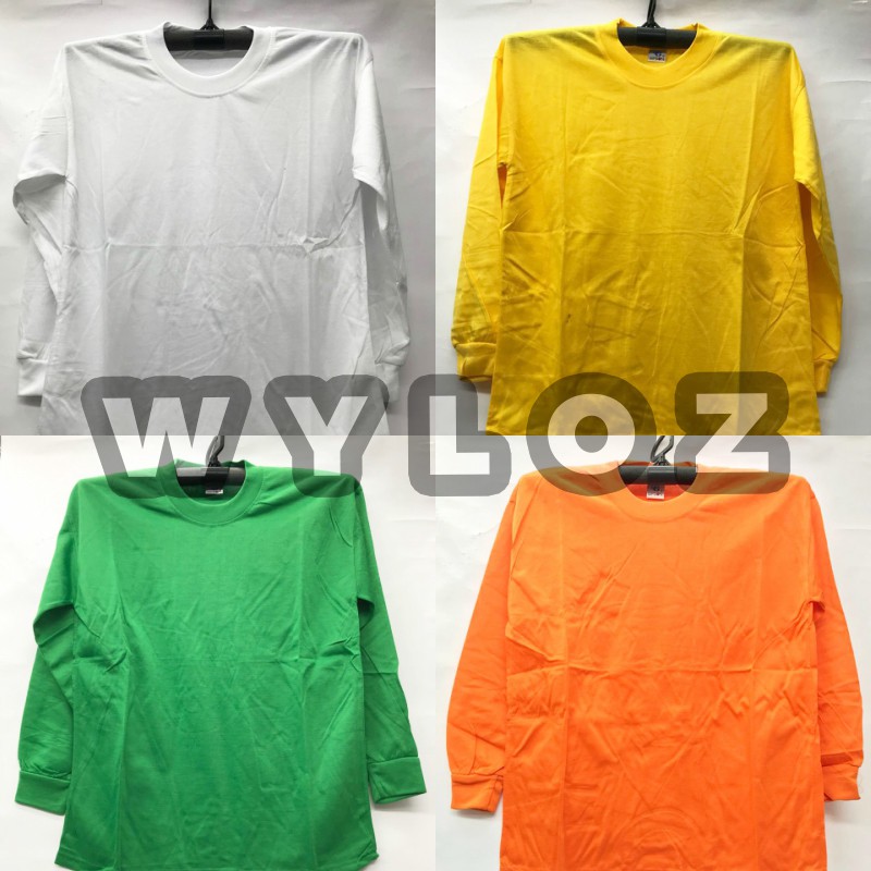 Baju Kaos Oblong Polos Lengan Panjang Pria Wanita Grosir Murah