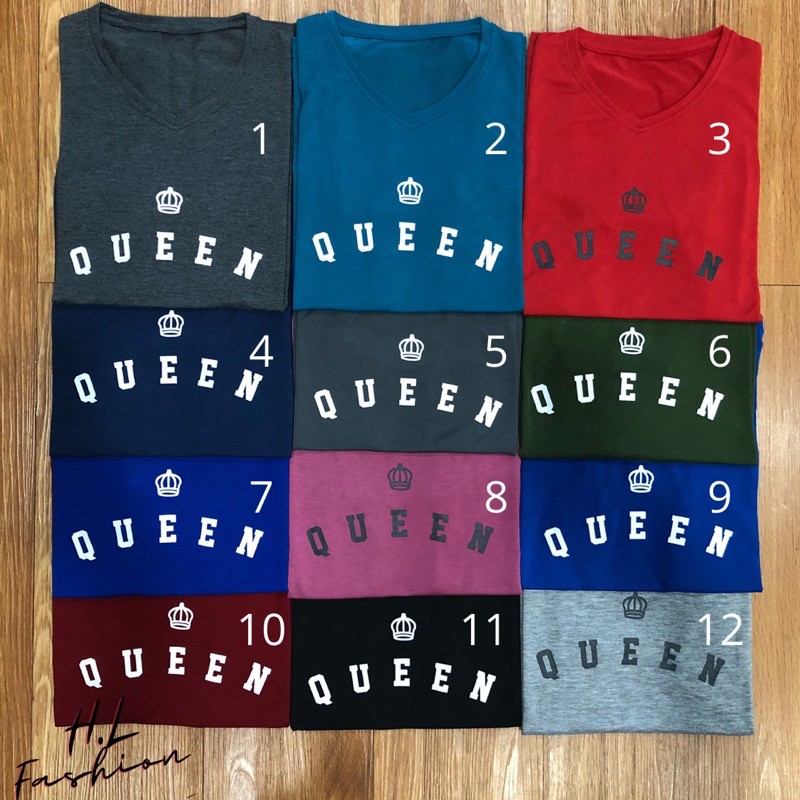 Kaos wanita leher V tangan model “queen”