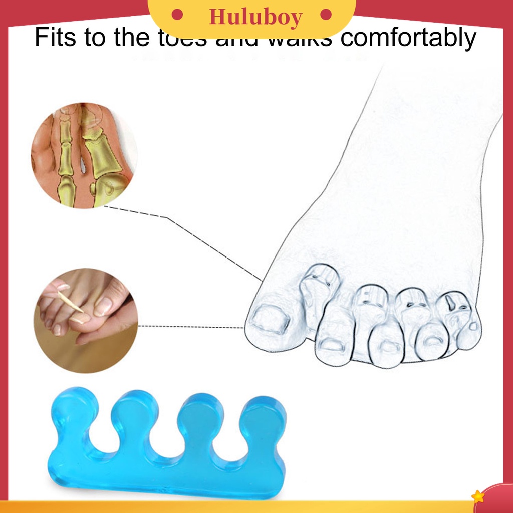 Huluboy Huluboy♡ 1 Pasang Separator Jari Kaki Reusable Breathable Untuk Manicure Pedicure