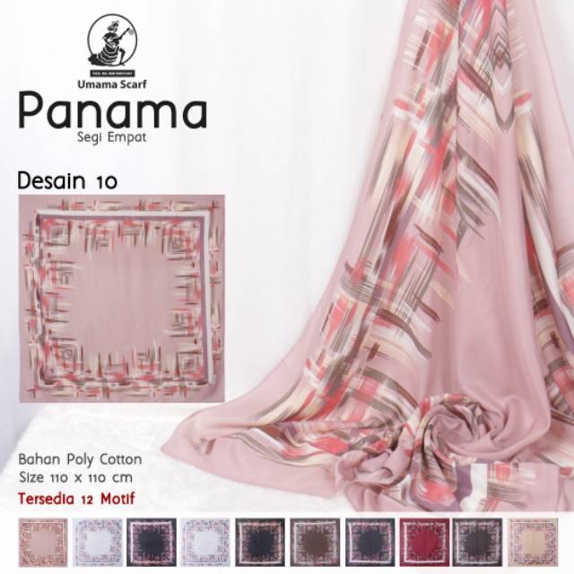 GROSIR JILBAB SEGIEMPAT PANAMA by UMAMA (motif 7-12)/hijab segiempat/polycotton