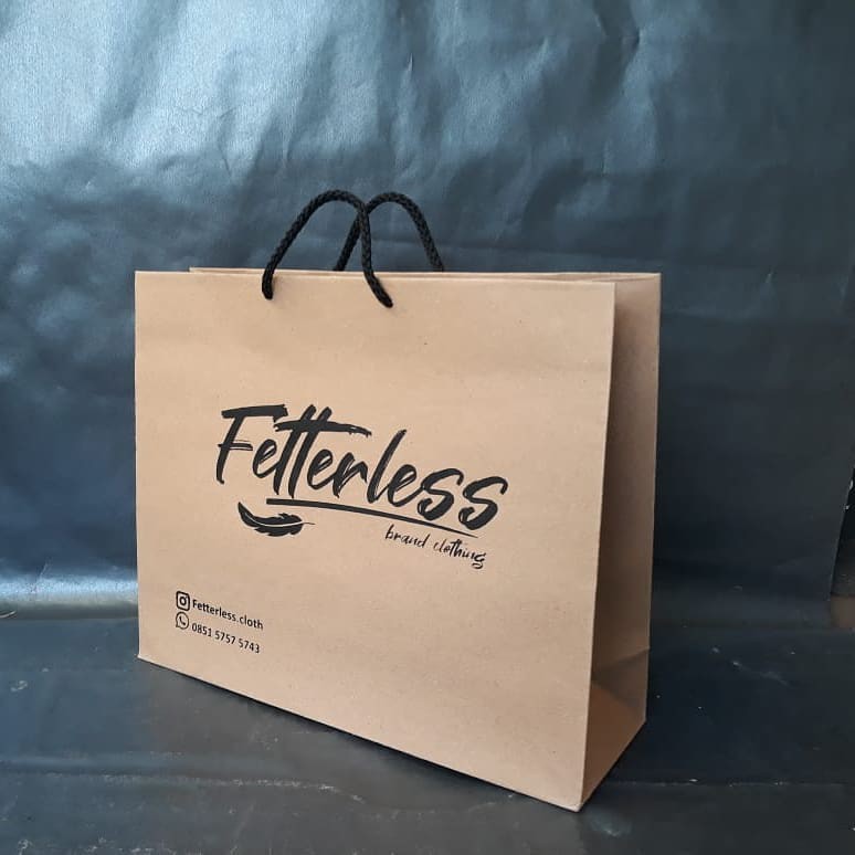 

Paper Bag sablon, Tas kertas sablon ukuran 30x10x25
