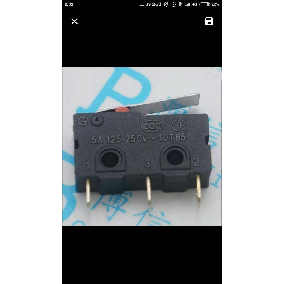 New Micro Switch Medium  Dimension : 2 x 1 x 06 cm  5 Ampere 250 Volt AC