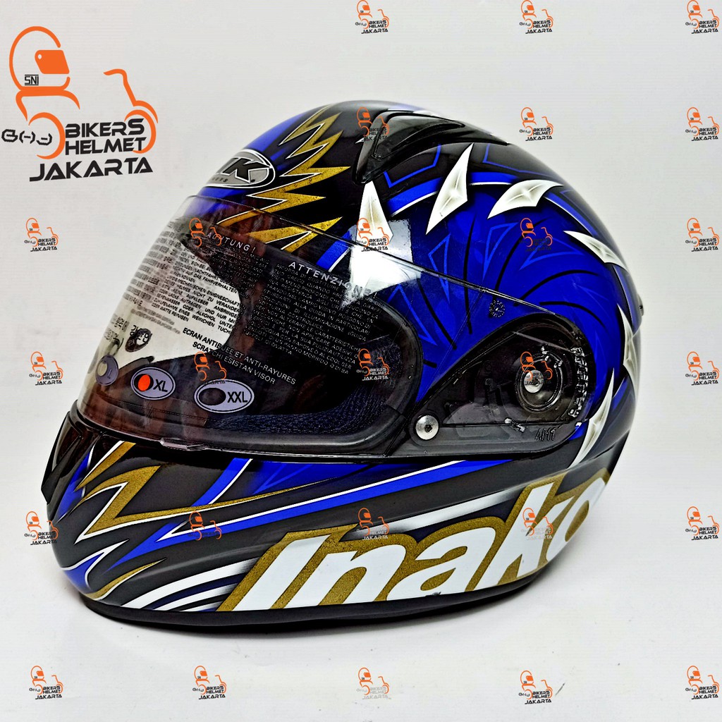 INK HELM FUSION #3 BLACK BLUE FULL FACE