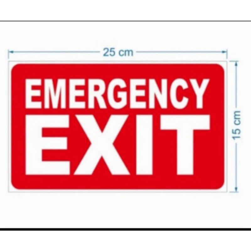 

stiker EXIT 25X15CM sign rambu k3