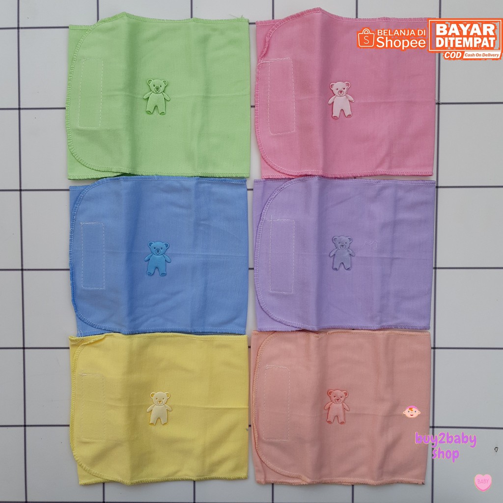 Gurita bayi instant perekat Velcro warna polos Vanda Baby Isi 6 PCS