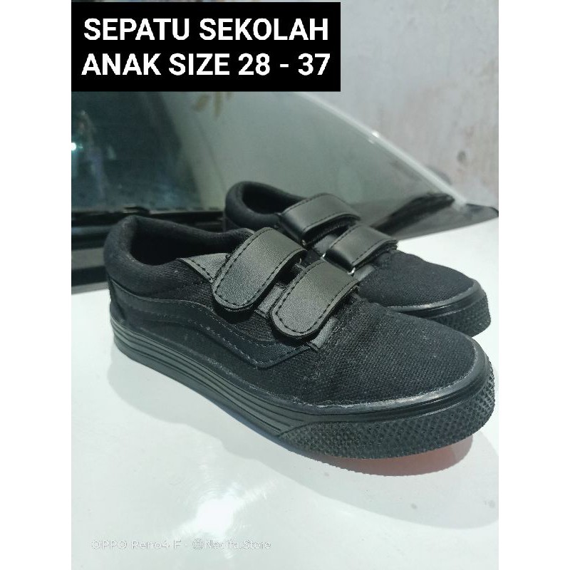 Sepatu Sekolah Hitam | Grosir Sepatu Vans Kids