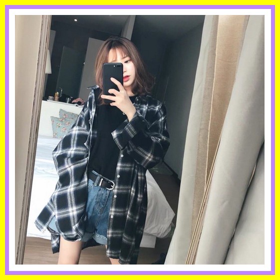 Flanel Oversize Keren Lengan Panjang Atasan Bestseller Oversize Flanel Kemeja Oversize Kemeja Flanel