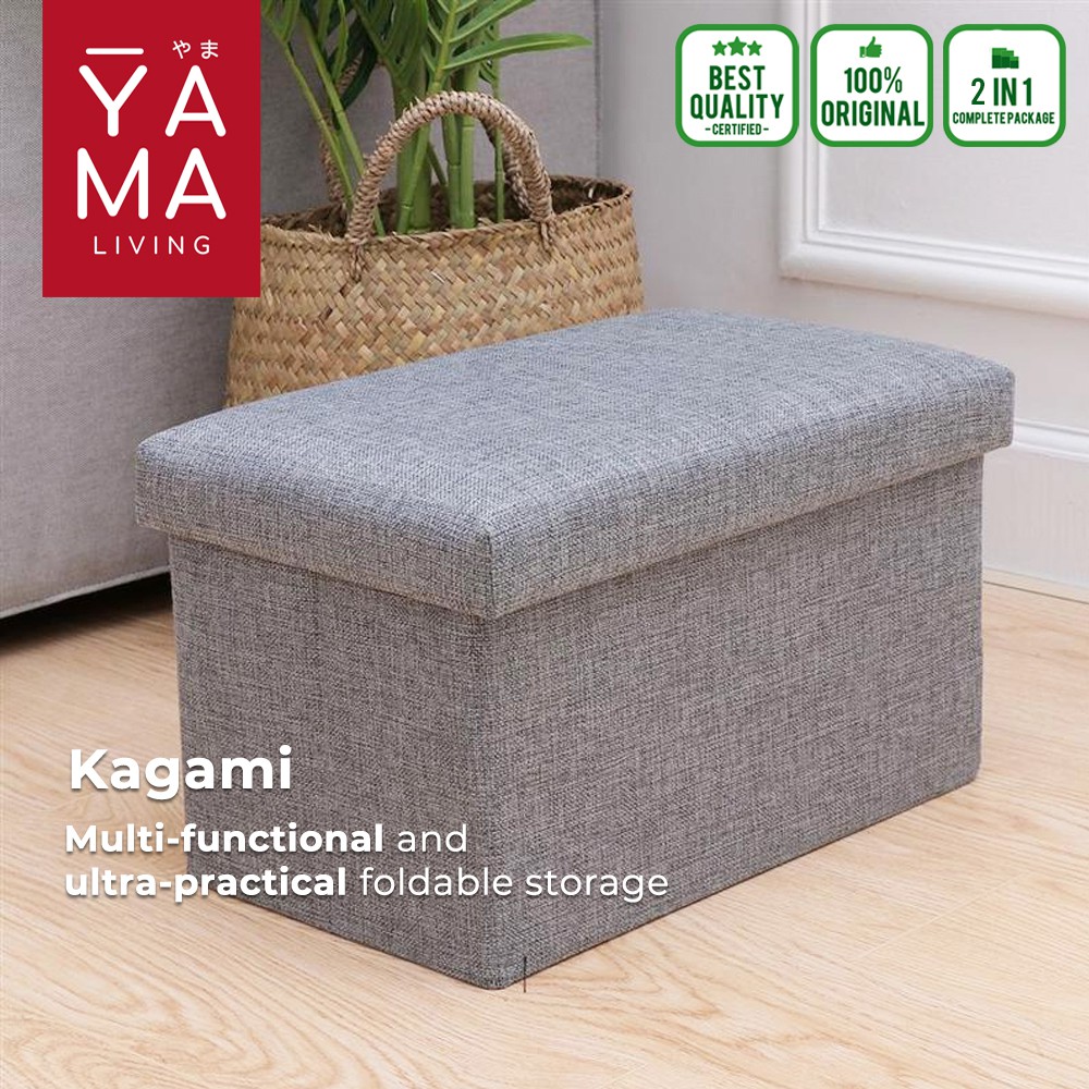 YAMA KAGAMI Storage Box Stool Kotak Penyimpanan Serbaguna Tempat Duduk Kursi Sofa