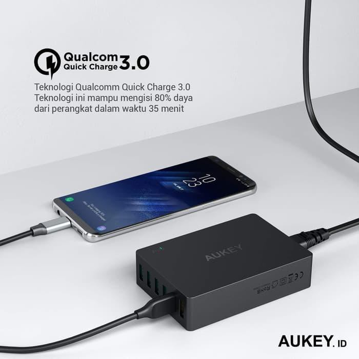 Aukey Charger 6 Ports 60W QC 3.0 &amp; AiQ - SKU : 500078 / 500292