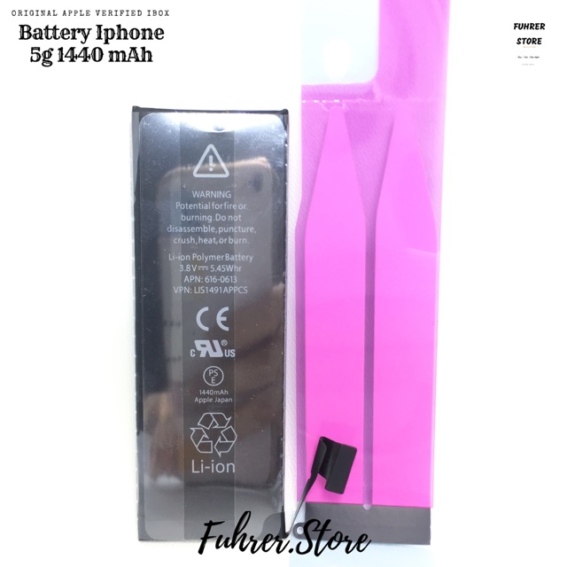 Baterai Batre Li-Ion iP 5 5G 5S FREE Double tip