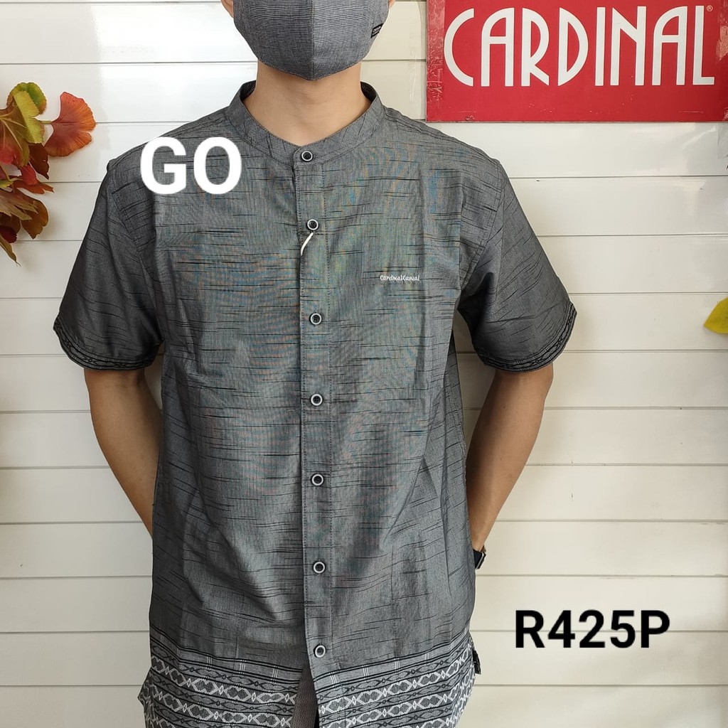 BB CARDINAL KEMEJA KOKO Taqwa Baju Muslim Lengan Pendek Salur Pakaian Pria Original Kekinian