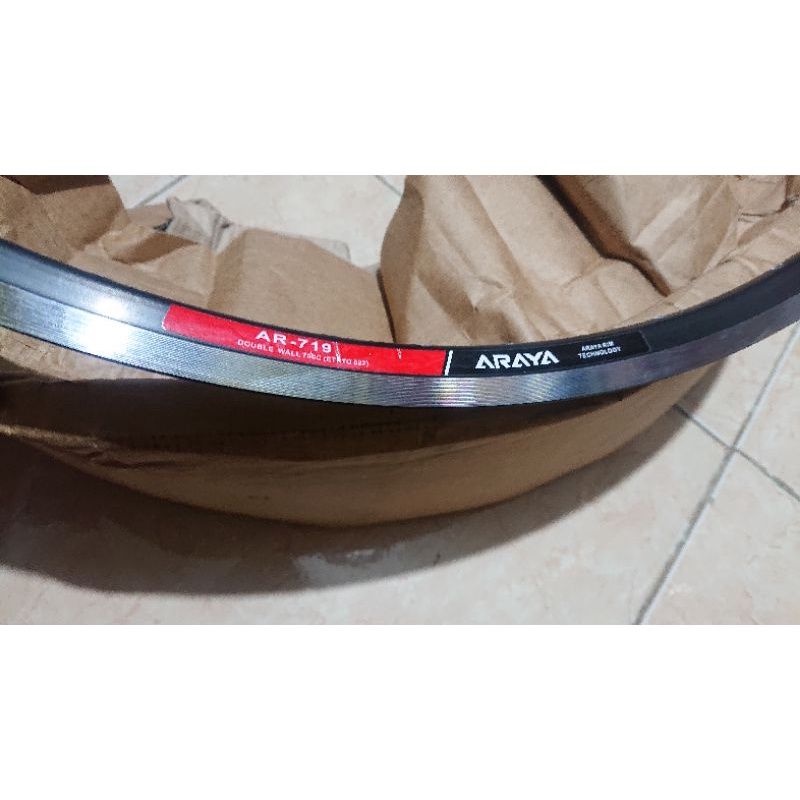 rims velg sepeda fixie roadbike balap ukuran 700c araya ar-719 double wall 36hole sepasang