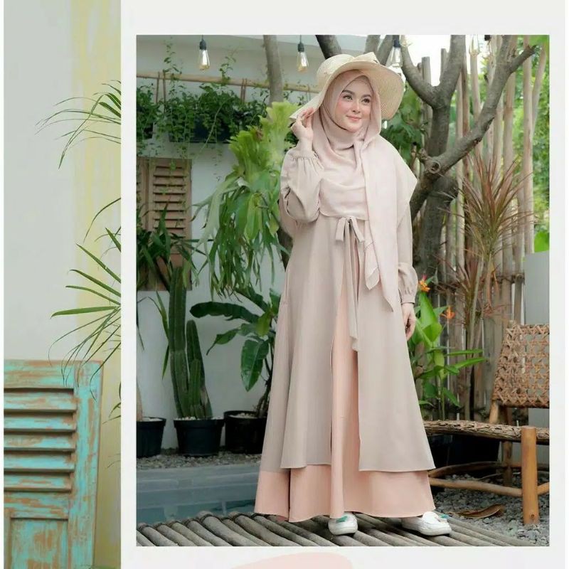 Gamis Syari Modern Wanita Terbaru 2021 Kanaya Elegant Murah Premium Mewah