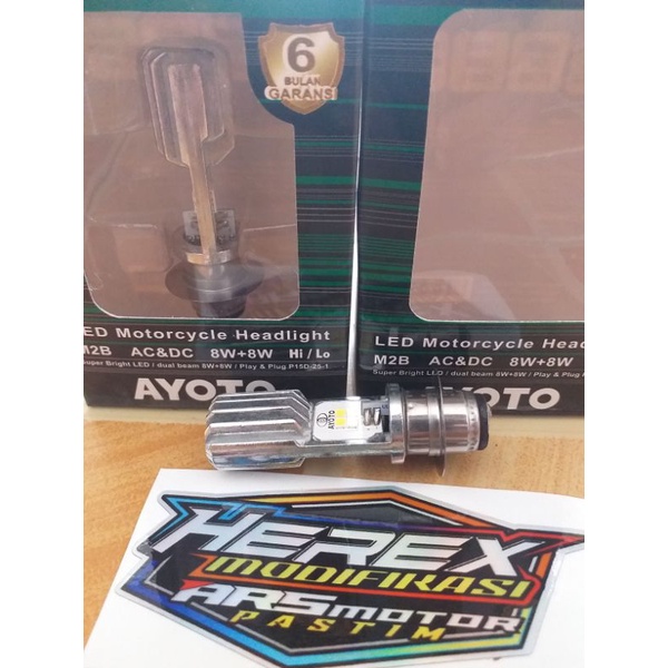 Dop led Ayoto asli ori ayoto lampu depan LED motor bebek dan matic ac dc