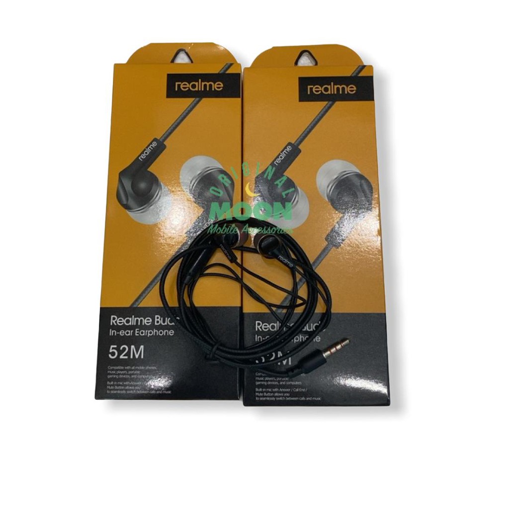 Headset Handfree Earphone brand realme Stereo MEGA BASS 52M