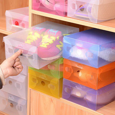 DODORY HL0042 Kotak Sepatu Lipat Transparan Serbaguna Shoes Box Organizer Multifungsi