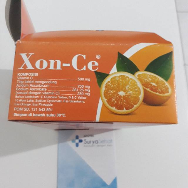 Xon-ce Kalbe 1 strip isi 2 Tablet Hisap Vitamin C - Xonce