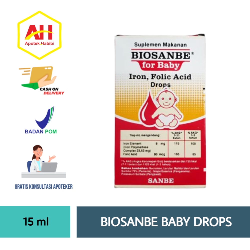 Jual BIOSANBE BABY BAYI DROP 15 ML DAN KIDS ANAK SIRUP 120 ML ...