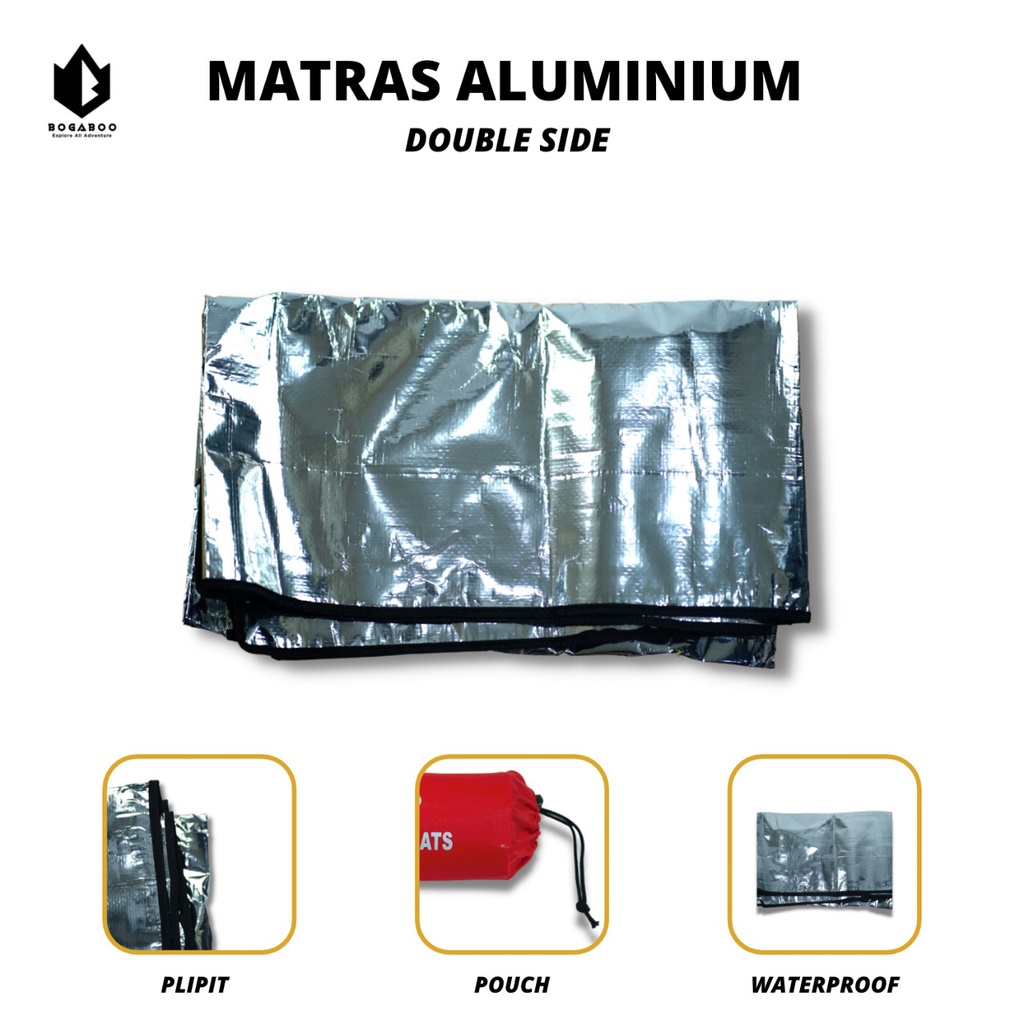 [ COD ] Matras Foil Double Bogaboo Side Size 200 x 120 cm Ultralight - Matras Alumunium - Alas Tenda