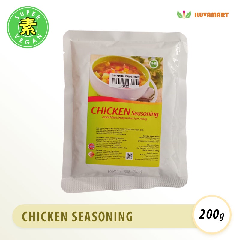 

Vegetarian Chicken Seasoning Powder 200gr / Kaldu Ayam Vege / Su Ci Fen