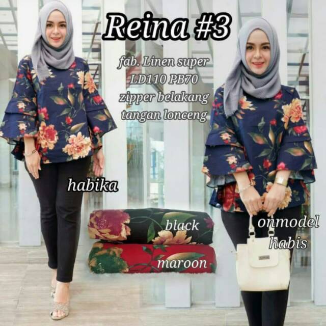 Blouse Wanita Motif Bunga Blouse Jumbo Kasual