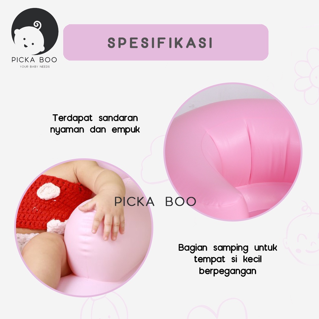 PICKA BOO Kursi Pompa Sofa Tiup Bayi Karakter Beruang