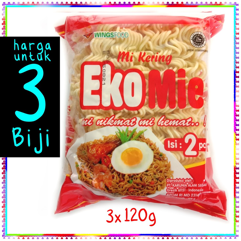 

3x [tiga biji] EKO MIE 3x120gr mie kering ekonomi WINGSFOOD