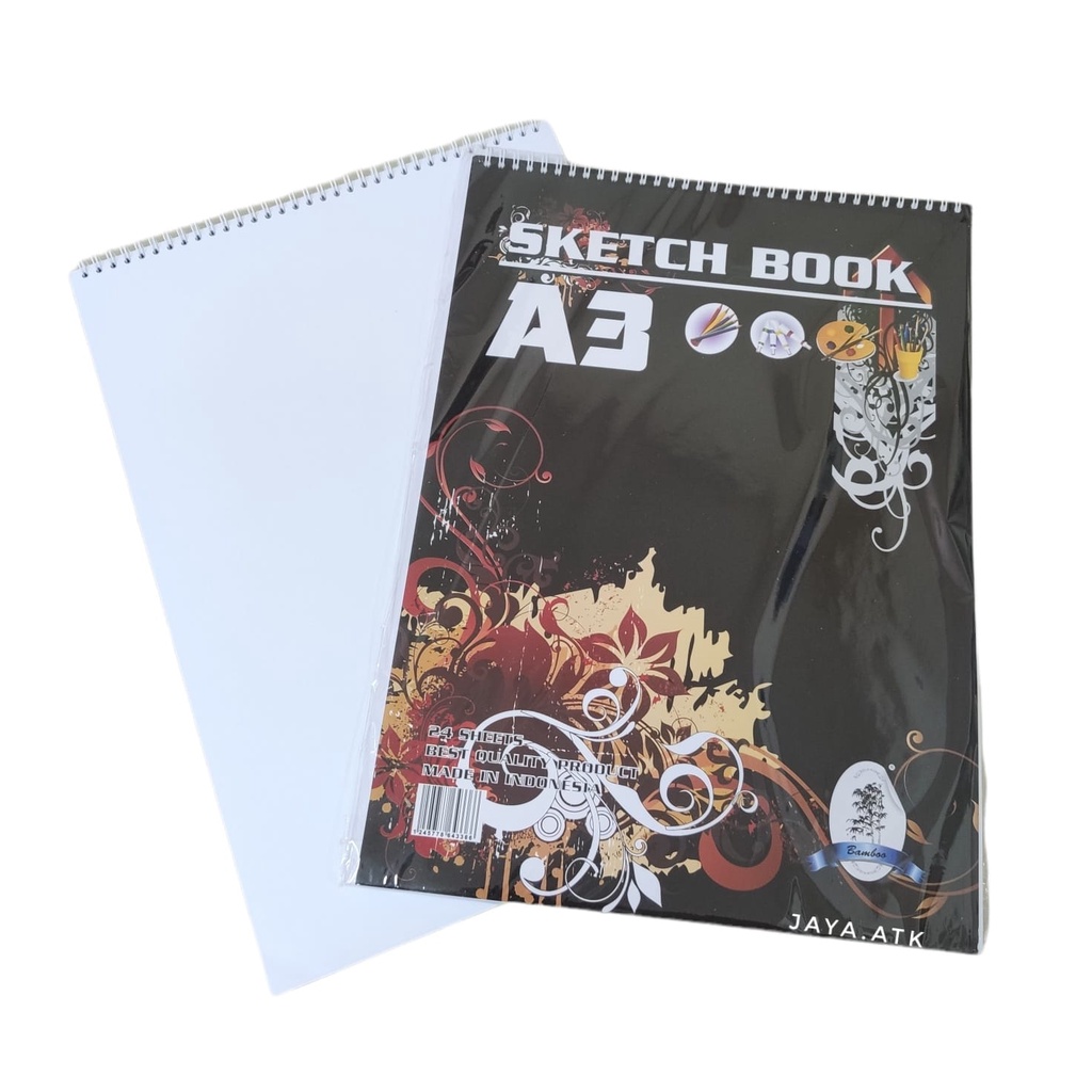 BUKU GAMBAR SKETSA A3 SKETCH BOOK BESAR 24 LBR BAMBOO RING ATAS