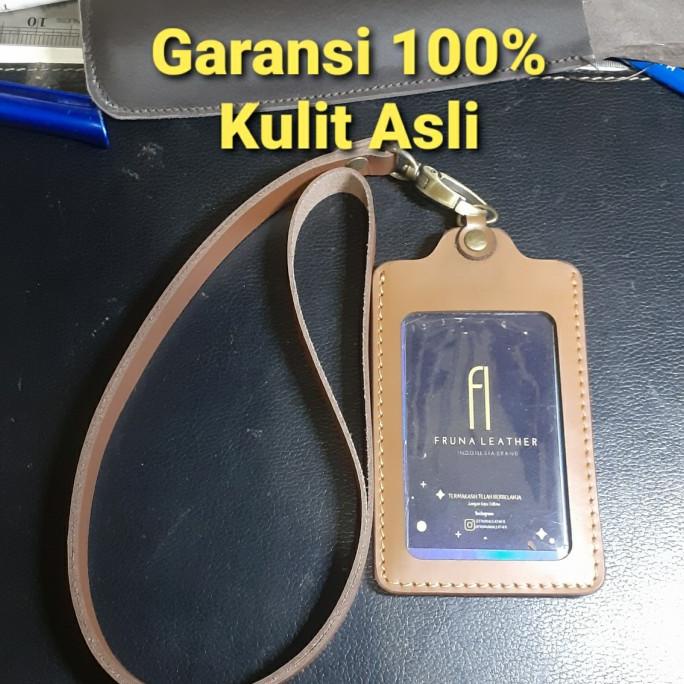 

BAYAR DITEMPAT Termurah Name Tag Id Card Kulit Sapi Asli Pull Up + Tali TERLENGKAP Kode 540