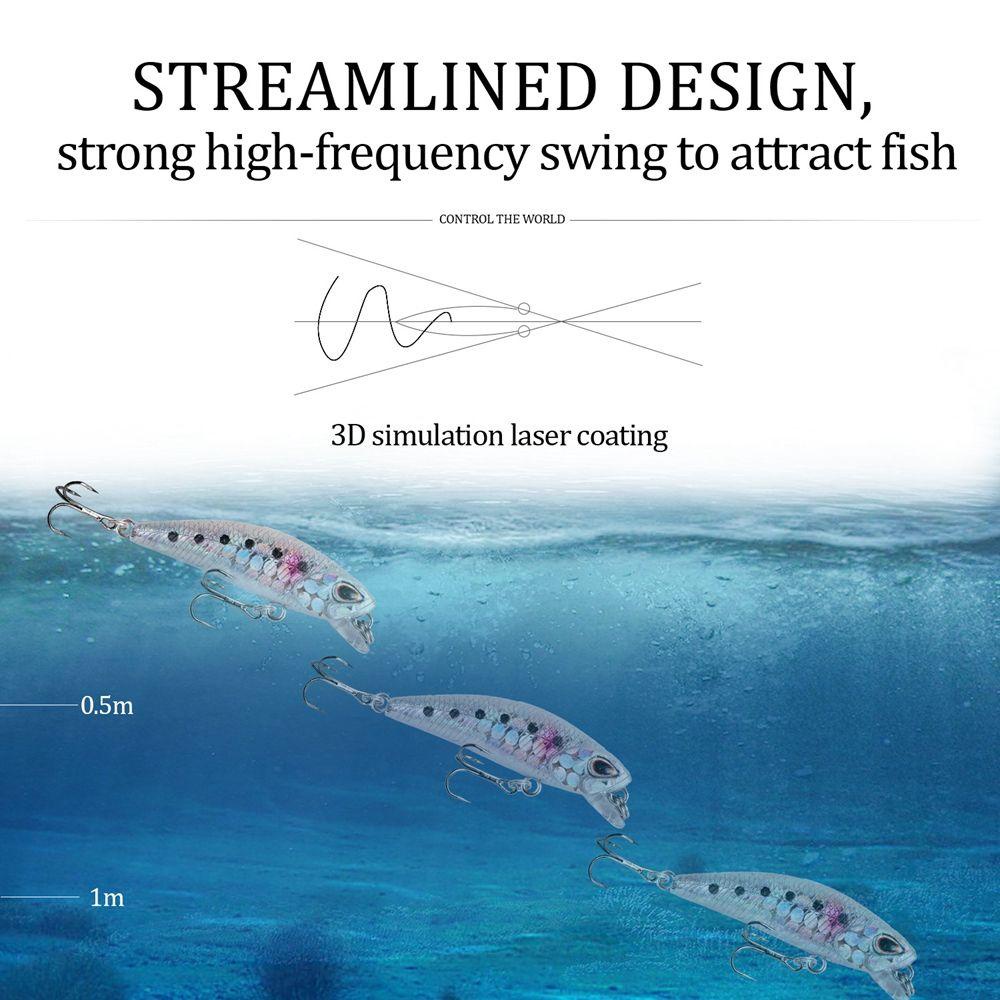 Umpan Ikan Kecil Tenggelam Atas 3.5G 4.5 cm Crankbaits Bergaris bass Minnow Lures