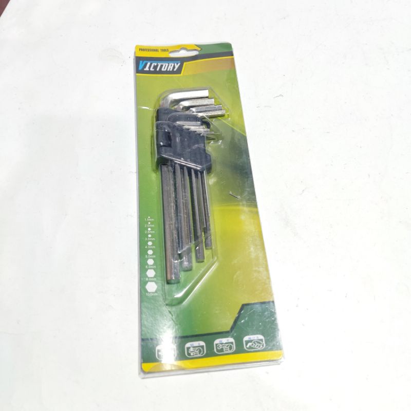 Kunci L panjang Set Lengkap 9 Piece Ball Point Hex Key Murah