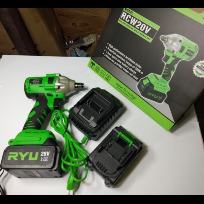 ryu rcw20v impact cordless - mesin buka baut Ryu 20v