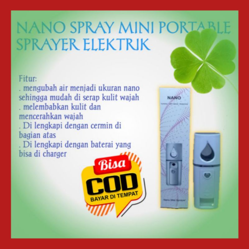 NANO Spray Mini Porteble Spray Elektrik Perawatan Pelembab Wajah USB BPOM