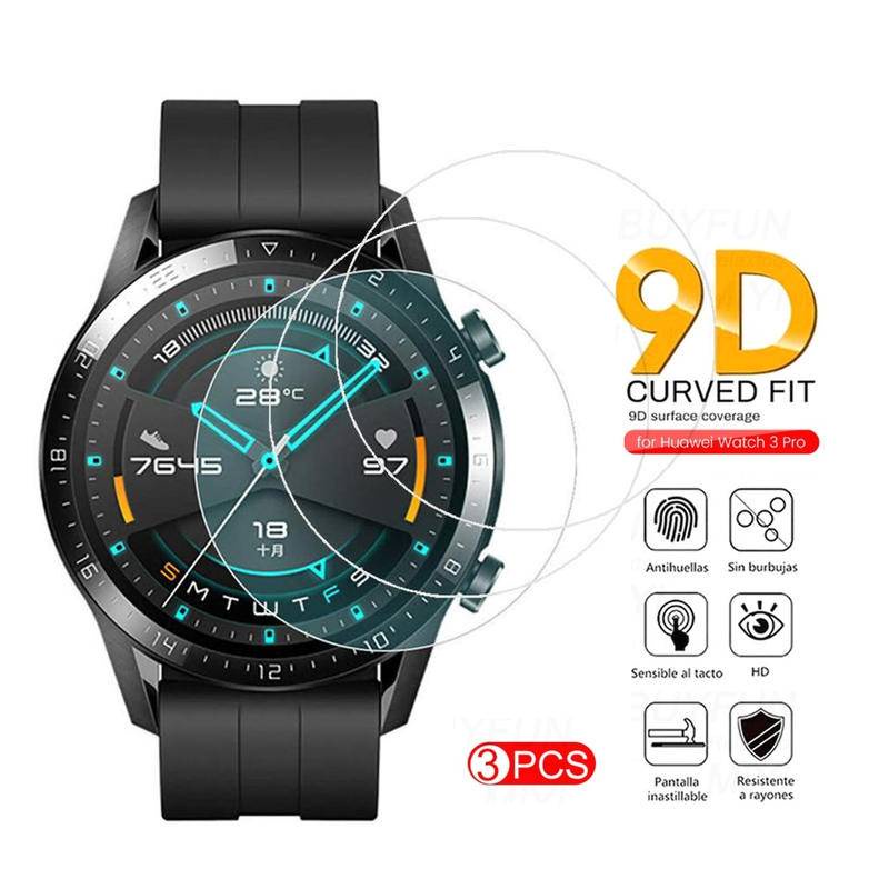 3pcs Film Pelindung Layar 100% Original 9H Untuk Huawei watch 3 pro GT2 GT3 42mm 46mm GT2e GT runner Huawei Honor Magic2 GS3