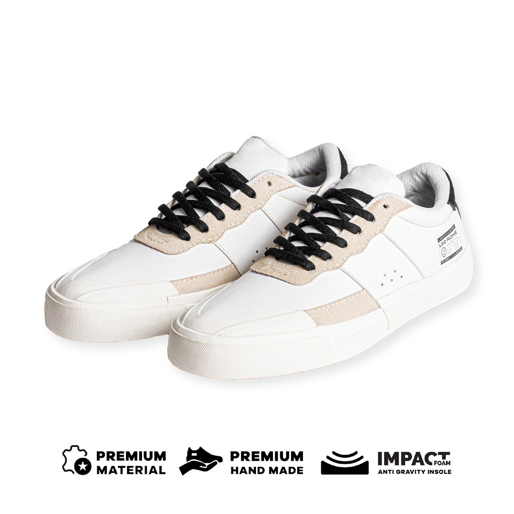 LEO RICHIE - Sneakers Pria Wanita Damar White / BW / Black